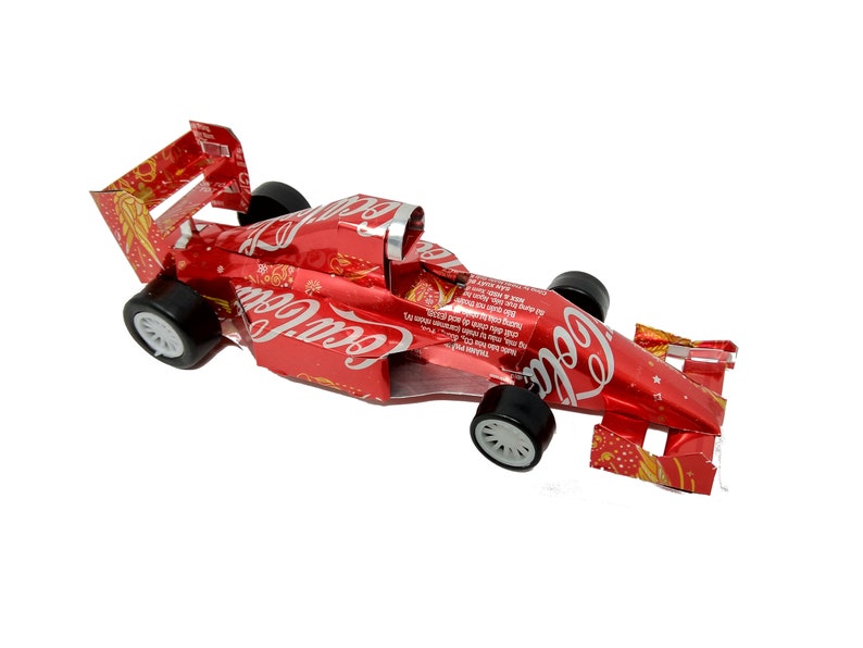 Formula 1 Car Recycled Coca-Cola Tin Can Model image 2