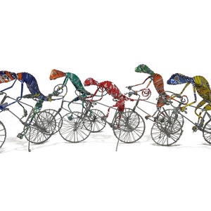 Gecko on Racing Bike - Recycled Tin Can Model