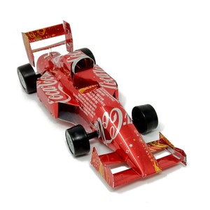 Formula 1 Car Recycled Coca-Cola Tin Can Model image 1