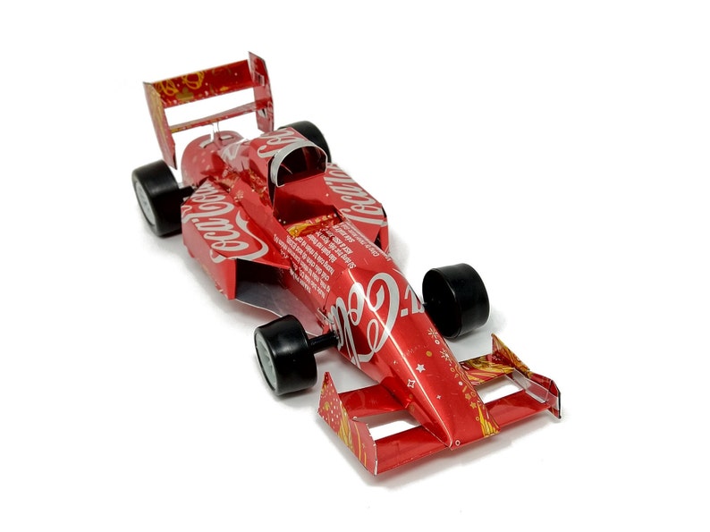 Formula 1 Car Recycled Coca-Cola Tin Can Model image 1