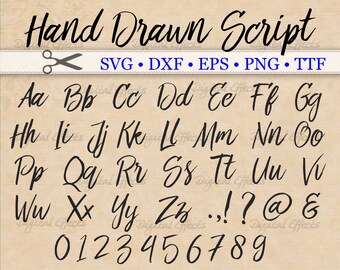 Download Hand Writing Font Etsy SVG Cut Files