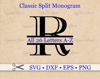 Download Free Split Monogram Svg Etsy SVG Cut Files