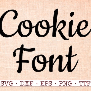 COOKIE Script SVG, Handwriting Font, Retro Script Monogram Svg, Dxf, Eps, Png Fancy Script, Cursive Font, Silhouette & Cricut, Bonus TTF image 2