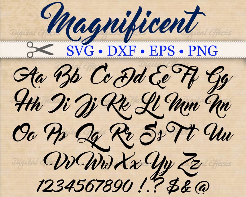 Magnificent Script SVG Handwritten Font Svg Dxf Eps Png | Etsy
