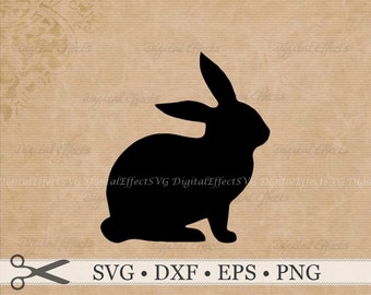 CONEJO SVG, Conejo de Pascua SVG DXF, EPS, Archivos PNG, Archivos digitales de silueta de conejo de Pascua, Vector de conejo, Clipart de Pascua Vector de conejo