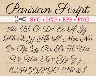 ELEGANT Script Font Monogram Svg Dxf Eps Png Digital