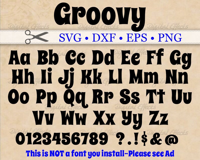 Download GROOVY Svg Monogram SVG Font Retro Font Alphabet SVG Dxf | Etsy