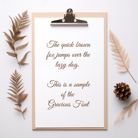 GRACIOUS Script, Wedding Font, Monogram Svg, Dxf, Eps, Png, TTF