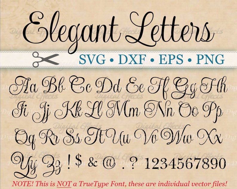 ELEGANT Script Font Monogram Svg Dxf Eps Png Digital | Etsy