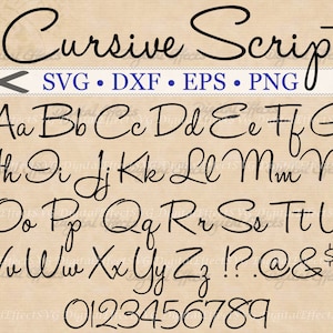 CURSIVE Script SVG, Handwriting Script Monogram Font Svg, Dxf, Eps, Png ...