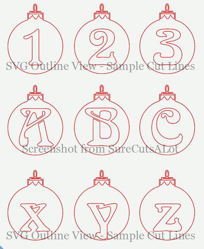 Download Christmas Ornament Letters SVG Files Eps Dxf & Png | Etsy
