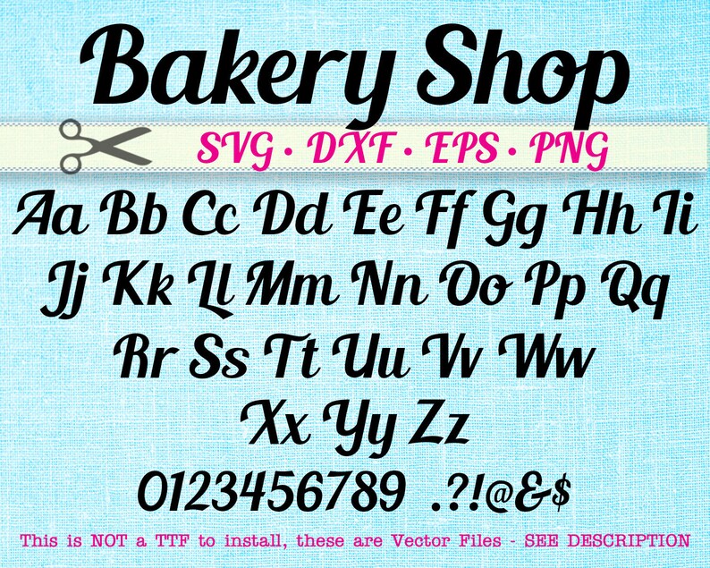 Bakery Shop Script SVG Retro Font Retro Script Monogram Etsy