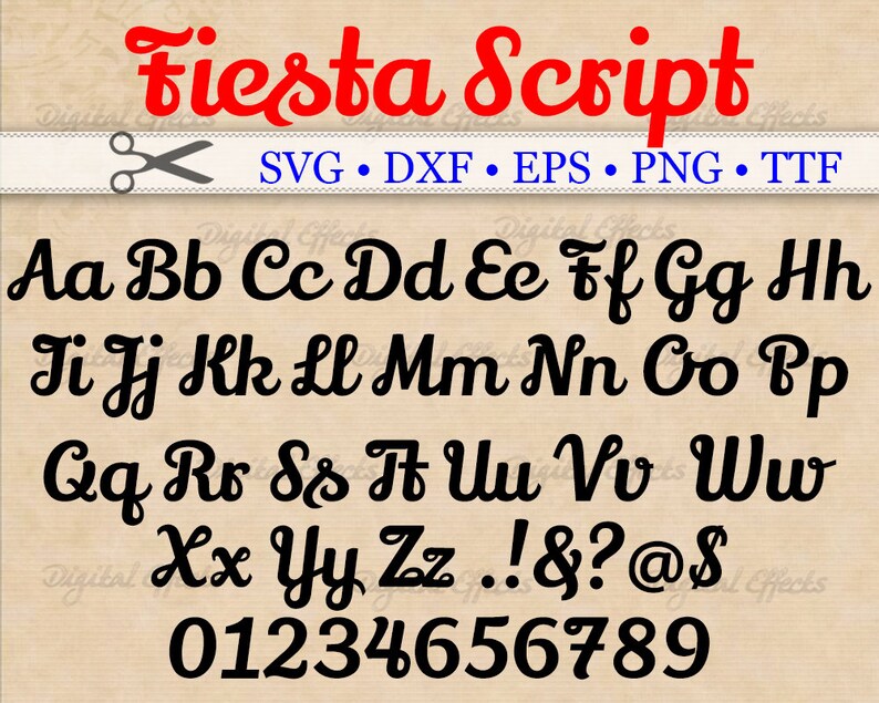 Download FIESTA Script SVG Decorative Font Retro Script Monogram | Etsy