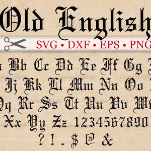 OLD ENGLISH Monogram Svg Font, Gothic Letters, Svg, Dxf, Eps, Png Files ...