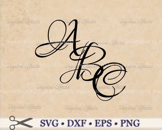 Fancy Script Font Monogram Elegant Circle Monogram Embroidery Font
