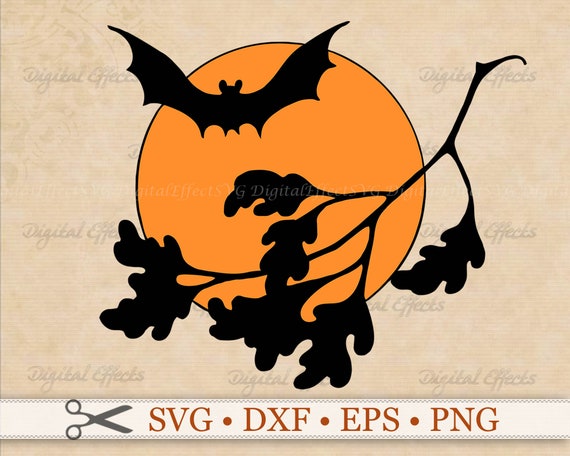Download Halloween Svg Bat Svg Harvest Moon Svg Digital Cut File For Etsy