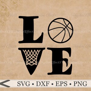 BASKETBALL SVG, Dxf, Eps, Png Files, Love Basketball SVG, Basketball Clipart, Silhouette Files, Cricut, Cut Files, Digital Cutting File