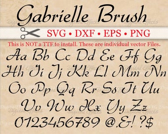 Gabrielle Calligraphy SVG, Brush Script Font, Monogram Svg, Dxf, Eps, Png;  Brush Font, Svg Fonts, Calligraphy SVG Font, Silhouette & Cricut
