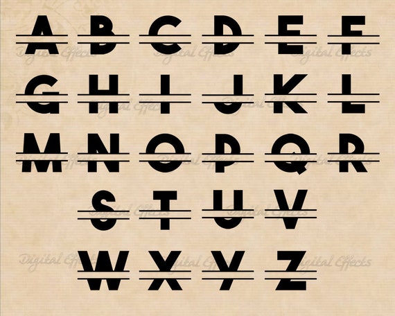 bold letters split monogram svg dxf eps png files big bold split letters svg monogram split letters a z files for cricut silhouette big bold letters
