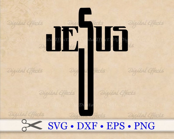 Download Free Jesus Svg Dxf Eps Pngjesus Word Art Cross Svg Jesus Etsy SVG Cut Files