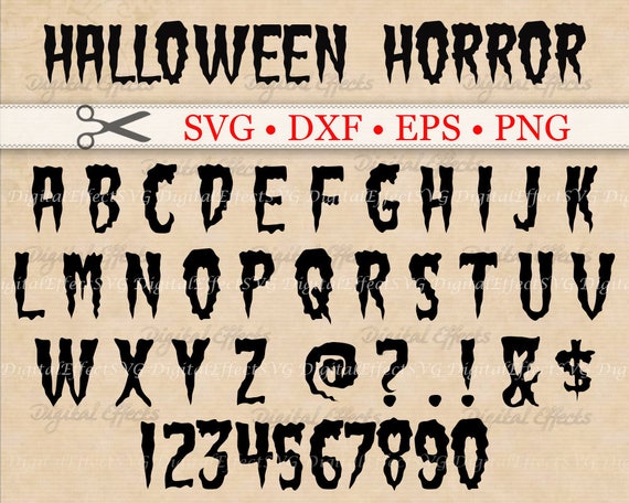 Download Halloween Horror Monogram Font SVG Dxf Eps Png Spooky | Etsy