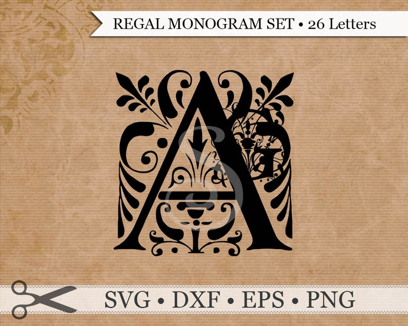 Download REGAL MONOGRAM SVG Files Dxf Eps & Png Files Regal Svg Font | Etsy
