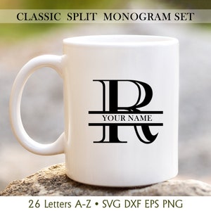 Classic Split MONOGRAM Svg, Dxf, Eps, Png, Outline Split Monogram Svg ...