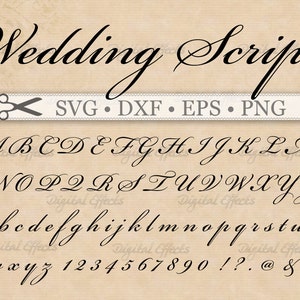 Wedding Script Monogram Font Svg Dxf Eps Png Digital | Etsy