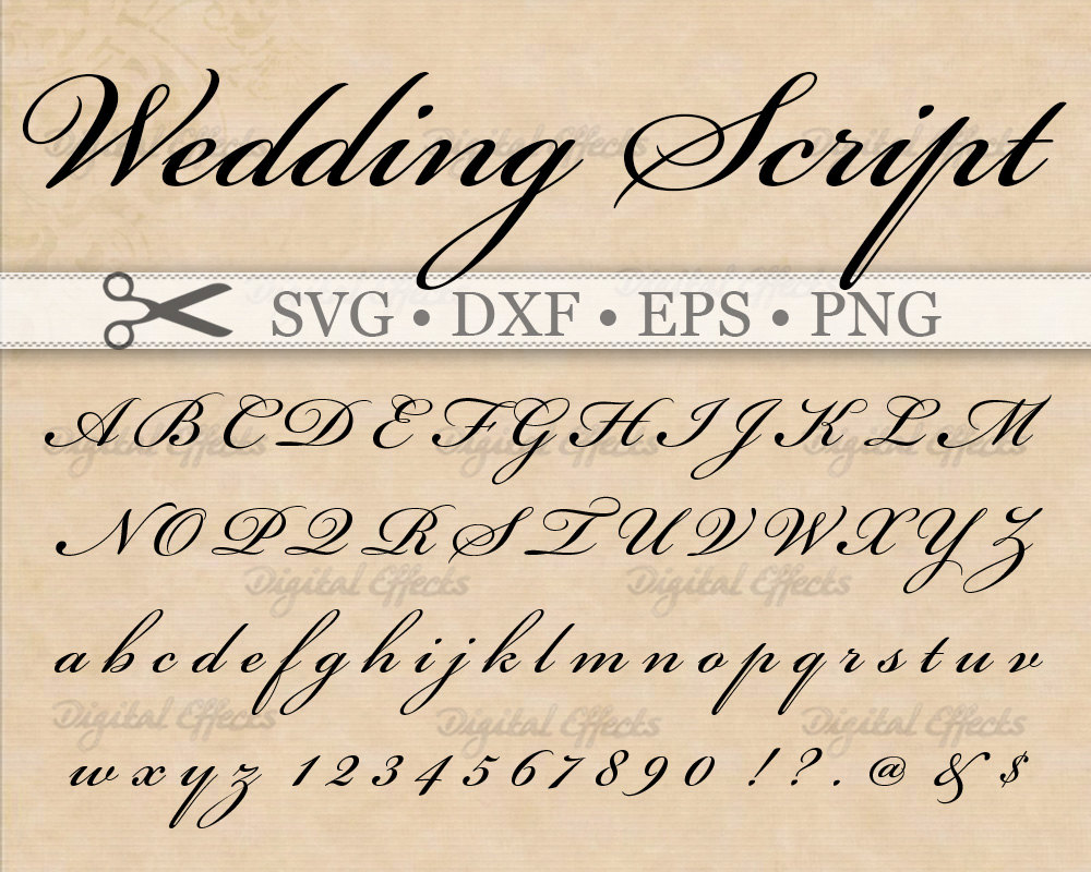 Download Wedding Script Monogram Font Svg Dxf Eps Png Digital | Etsy