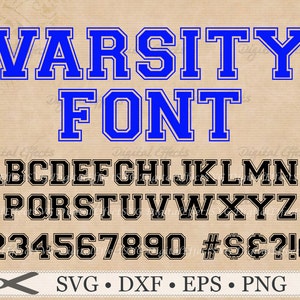 Varsity Font Monogram SVG Dxf Eps Png Varsity Collegiate - Etsy