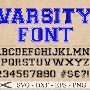 Varsity Font Monogram SVG, Dxf, Eps, Png, Varsity Collegiate SVG Font ...