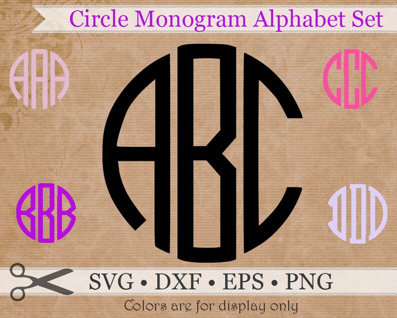 Circle Monogram SVG Eps Dxf Png Files Three Letter Circle ...