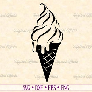 Eistüte SVG, Dxf, Eps, PNG. Kinder Basteln, Sommer SVG, Lebensmittel geschnitten, Eistüte Clipart, Cricut Silhouette-Dateien, Eistüte Vektor