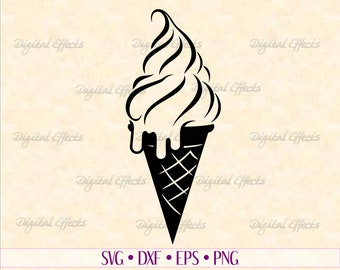 Ice Cream Cone SVG, Dxf, Eps, PNG. Kids Crafts, Summer SVg, Food Svg, Ice Cream Cone Clipart, Cricut Silhouette Files, Ice Cream Cone Vector