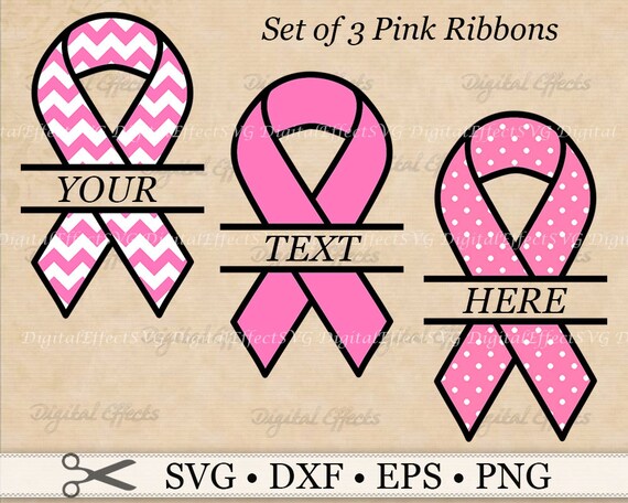 Download Breast Cancer Awareness Ribbon Split Monogram Svg Png Eps Etsy