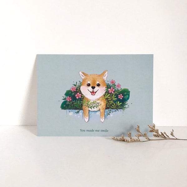 Shiba Inu Postcard｜Japanese dog｜You made me smile