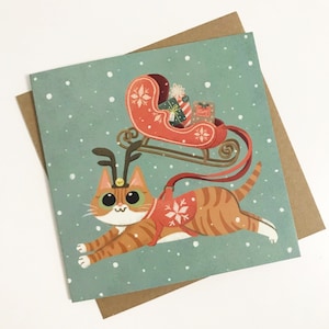 Kattenkerstkaarten - kerstmanslee