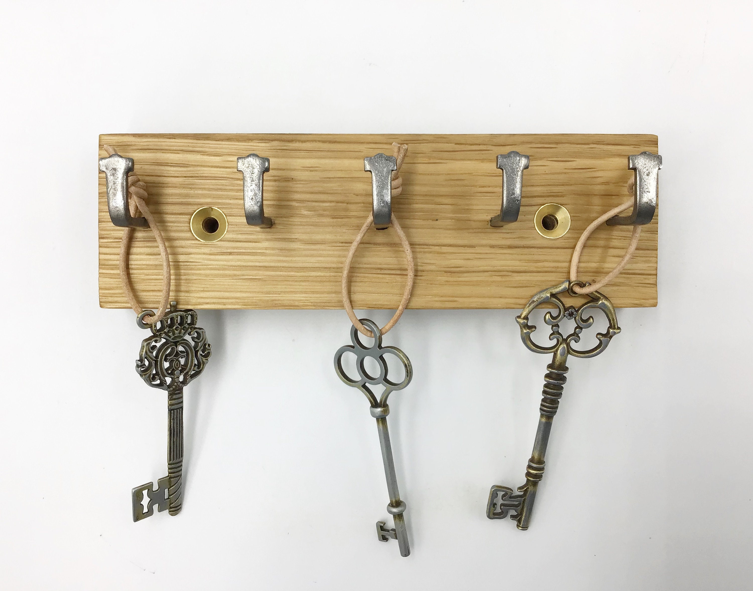 Micro Key Rack Only 16cm Wide Small Space 5 Hook Light Oak Etsy UK