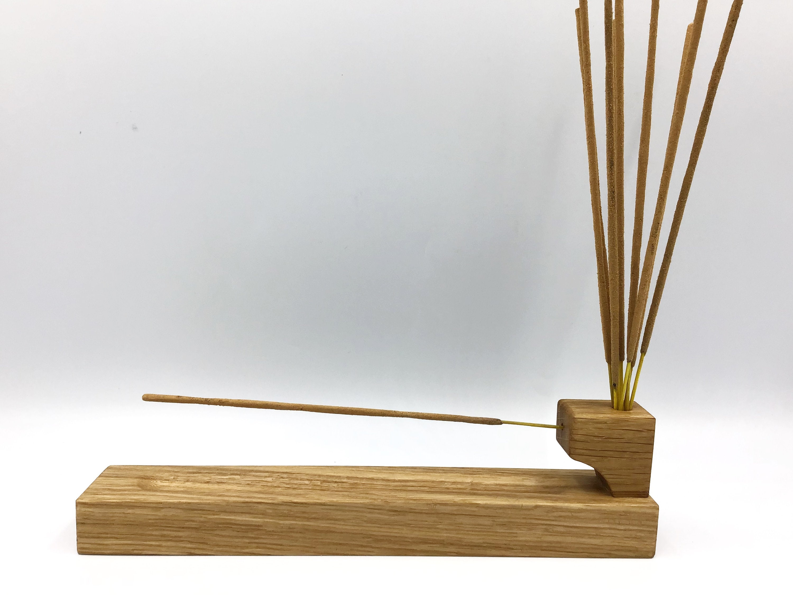 Incense stick holder. Solid Oak with incense stick storage pot Etsy