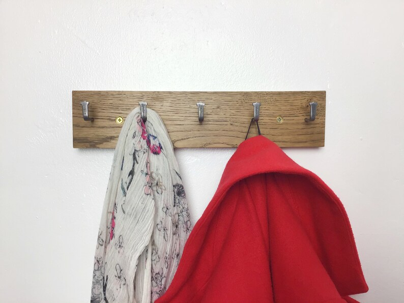 MICRO Oak Coat Rack Dark Oak Wood Coat Rack With 5 Hooks Etsy UK