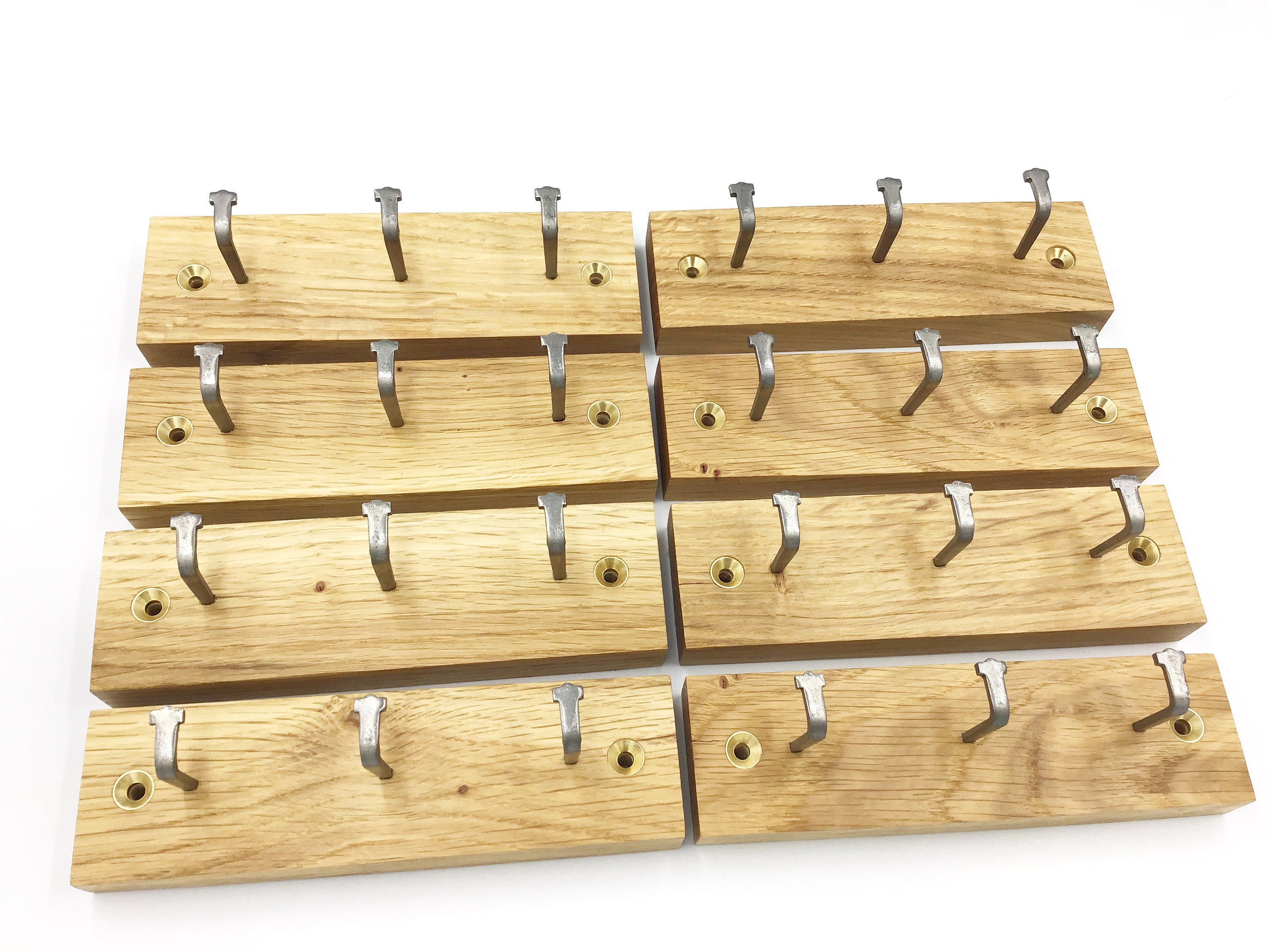 Key Rack 3 Hook Oak Wood Wall Rack Solid Wooden Key Hooks Etsy UK
