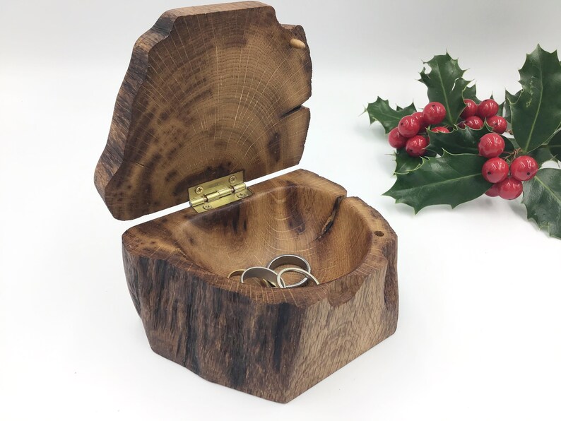 Little /'Treasure Chest/' ring box handmade from weathered /'bone/' oak wood Ring box for her bedside Heirloom Valentine Gift Jewellery box