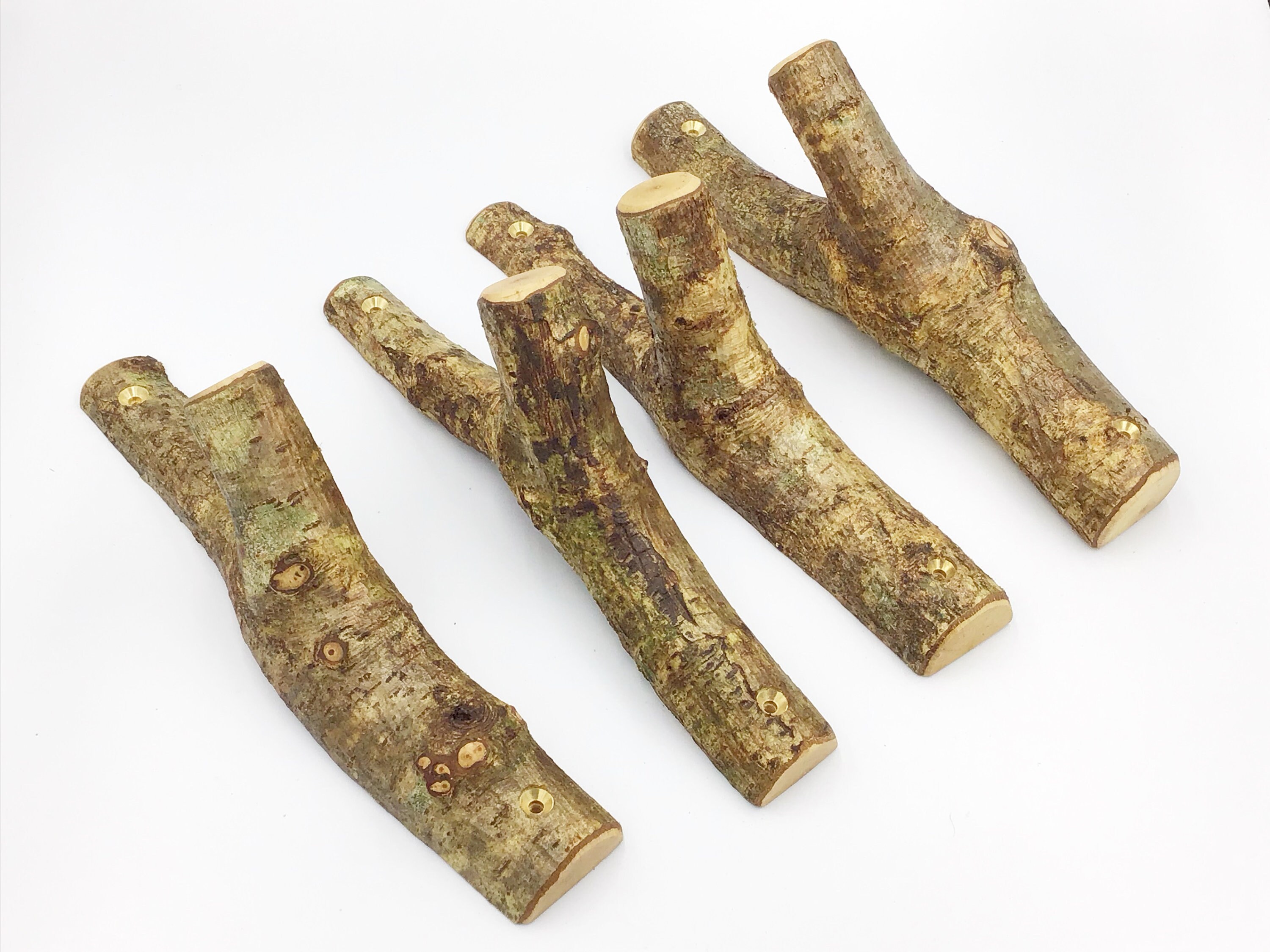 Branch Coat Wall Hooks Set Of 4 Rustic Natural Tree Wood