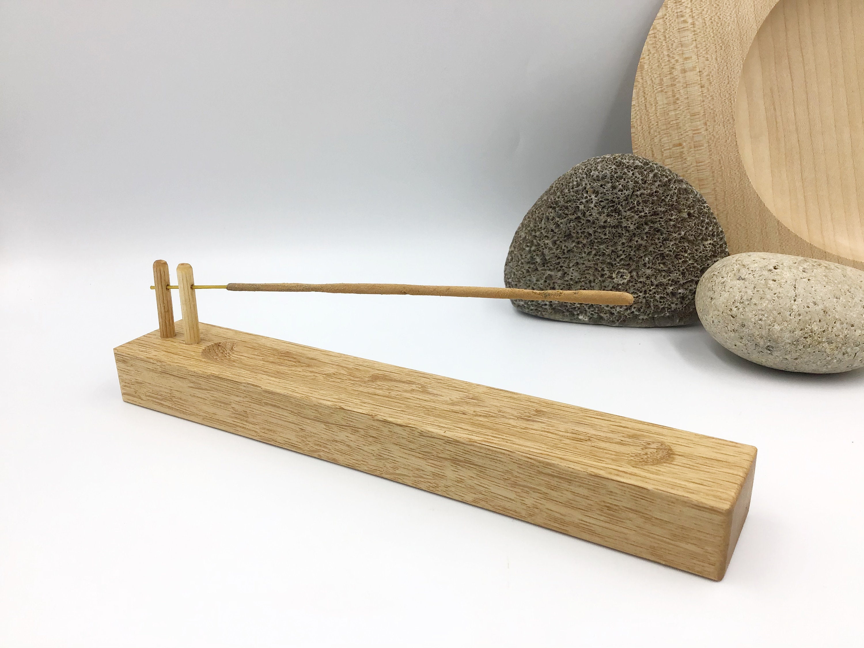Incense stick holder. Solid Oak wood. Handmade wooden joss Etsy