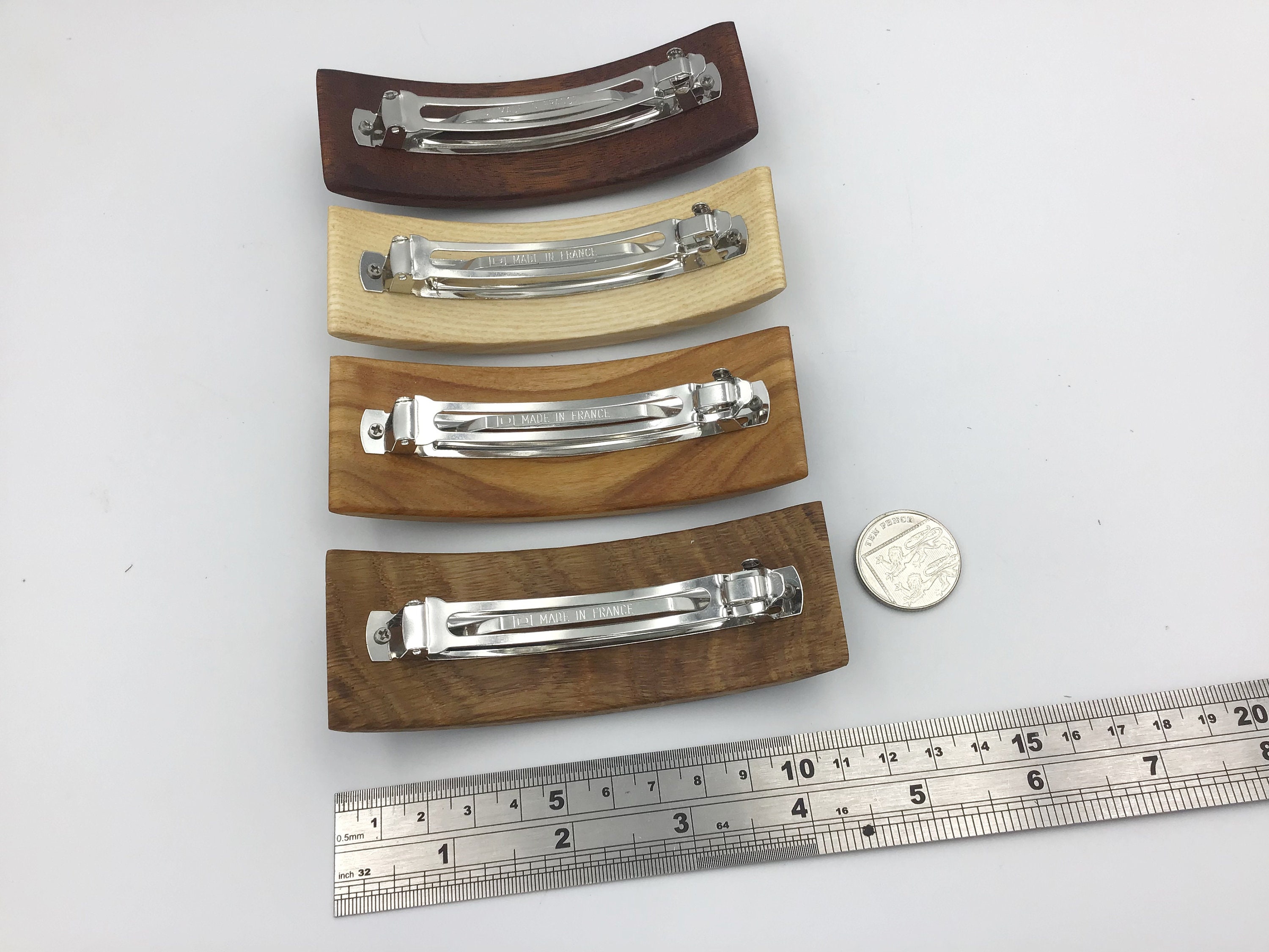 Extra Large Hair barrettes. Set of 2 gift boxed. Wood choice Etsy