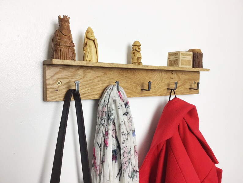 Oak Coat Rack Solid Oak Wood Coat Rack With 5 Hooks With Etsy UK