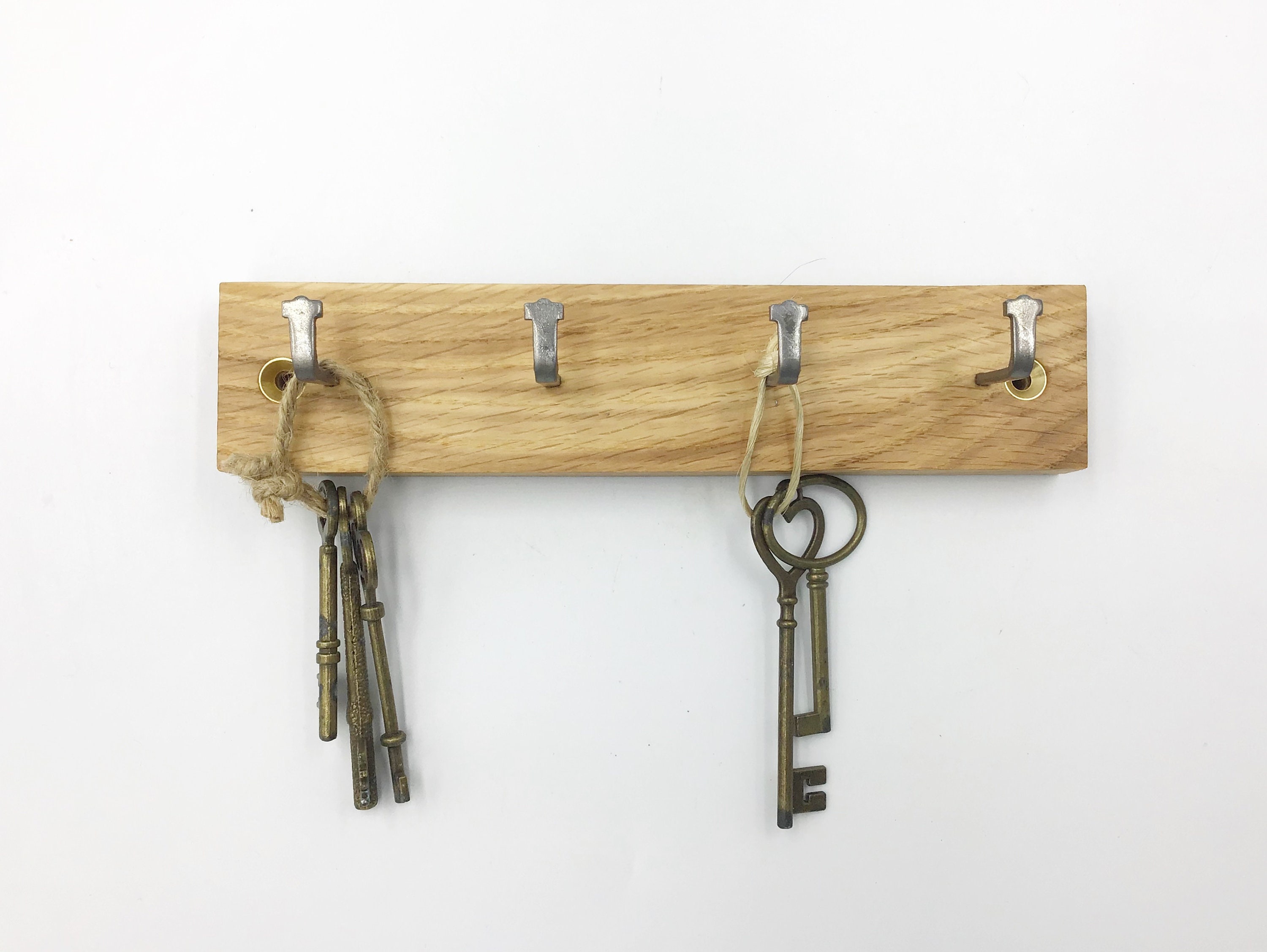 Key rack 4 hook Oak wall mounted key rack Simple stylish Etsy