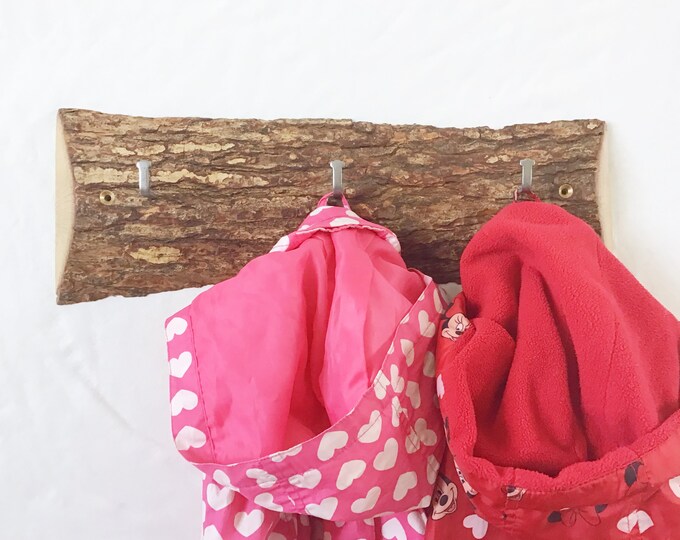 Oak Branch Coat Rack. Solid Wood Display Wall Mounted Coat Etsy