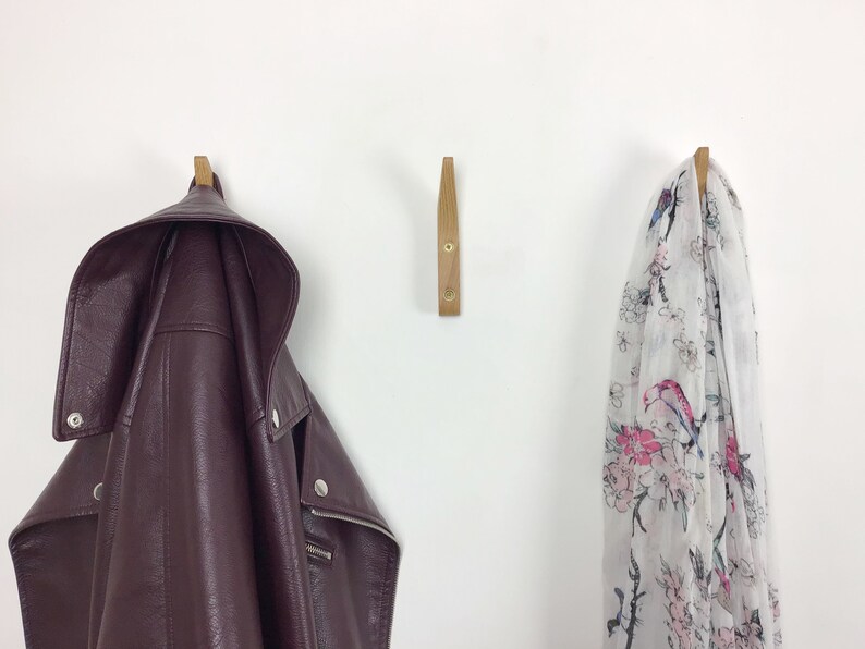 Oak Coat Hook Wooden Coat Pegs Wall Mounted Coat Hangers Etsy UK