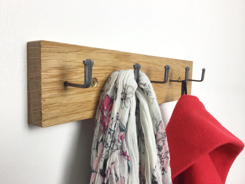 MICRO Oak Coat Rack Natural Oak Wood Coat Rack With 5 Hooks Etsy UK